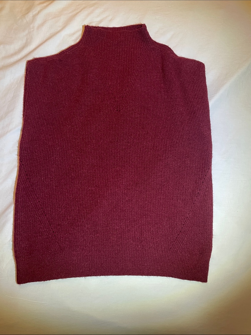 Sleeveless Cowl-Neck Sweater Shell in Burgundy